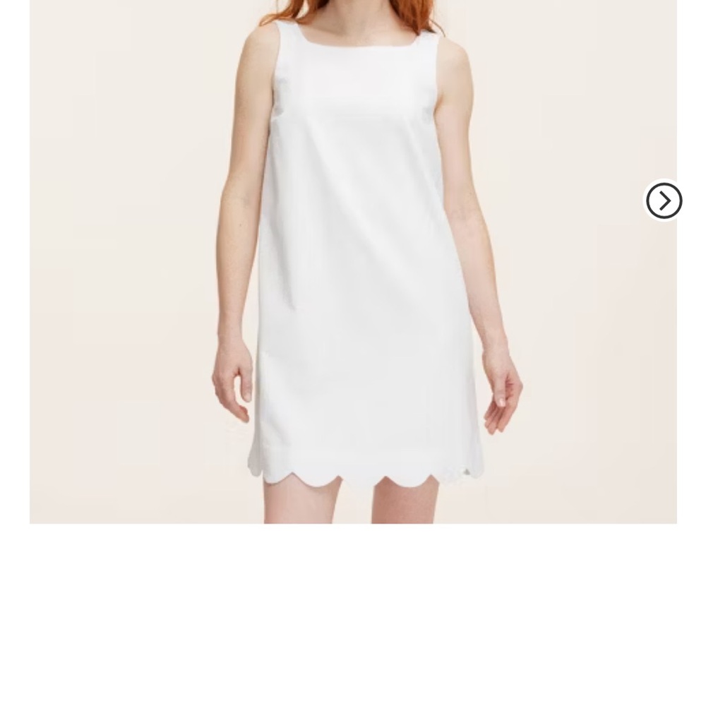 Kate Spade White Mini Dress scalloped hem NWT XL